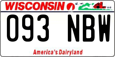 WI license plate 093NBW