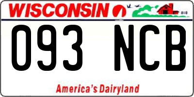 WI license plate 093NCB
