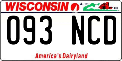 WI license plate 093NCD