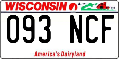 WI license plate 093NCF