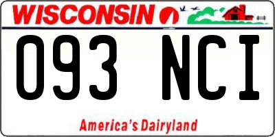 WI license plate 093NCI