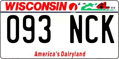 WI license plate 093NCK