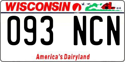 WI license plate 093NCN