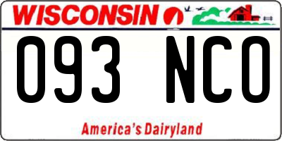 WI license plate 093NCO