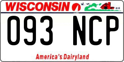 WI license plate 093NCP