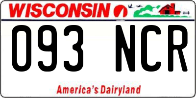 WI license plate 093NCR