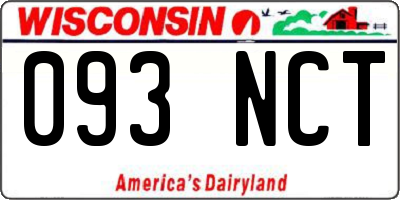 WI license plate 093NCT