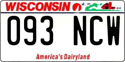 WI license plate 093NCW