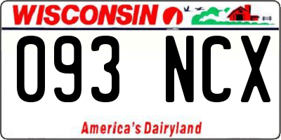 WI license plate 093NCX