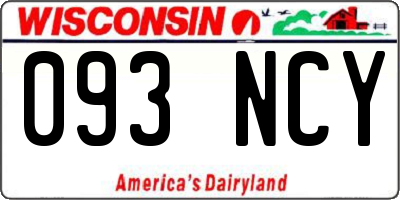 WI license plate 093NCY