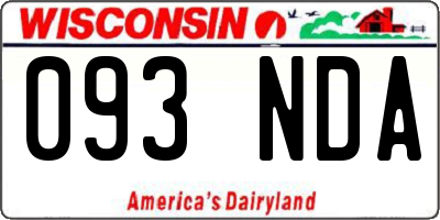 WI license plate 093NDA