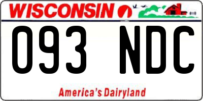 WI license plate 093NDC