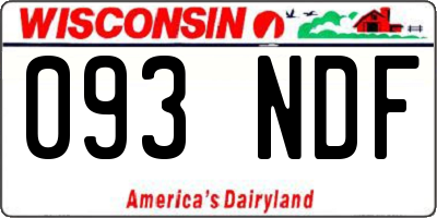 WI license plate 093NDF
