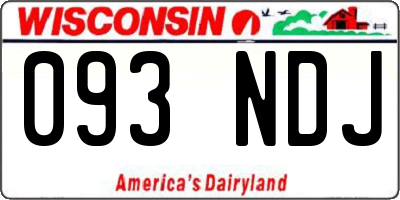 WI license plate 093NDJ