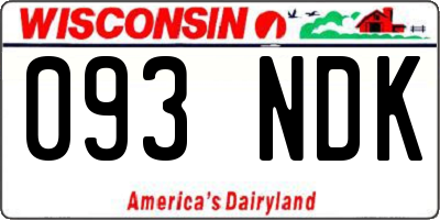 WI license plate 093NDK