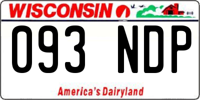 WI license plate 093NDP