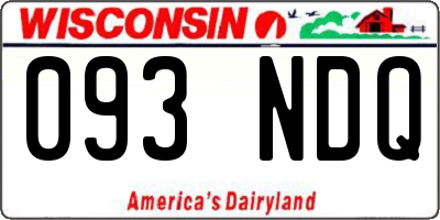 WI license plate 093NDQ
