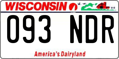 WI license plate 093NDR