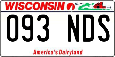 WI license plate 093NDS