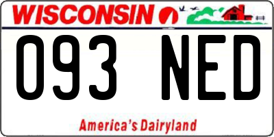 WI license plate 093NED