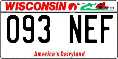 WI license plate 093NEF