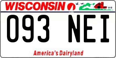 WI license plate 093NEI