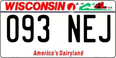 WI license plate 093NEJ
