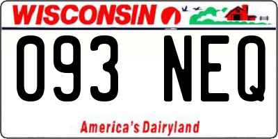 WI license plate 093NEQ