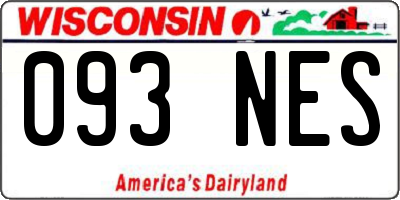 WI license plate 093NES