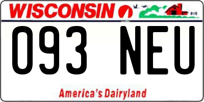 WI license plate 093NEU