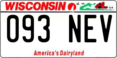 WI license plate 093NEV