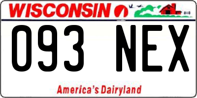 WI license plate 093NEX