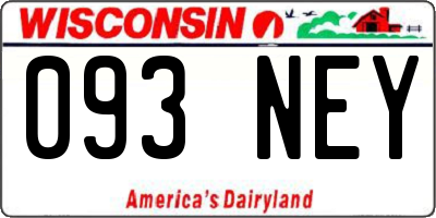 WI license plate 093NEY