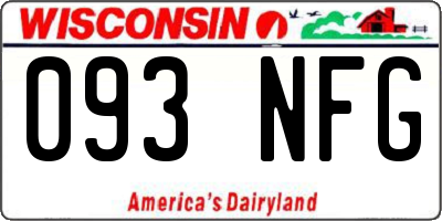 WI license plate 093NFG