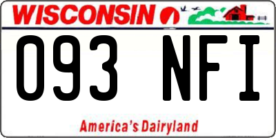 WI license plate 093NFI