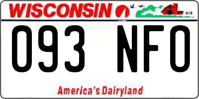 WI license plate 093NFO