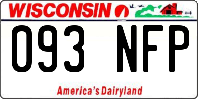 WI license plate 093NFP