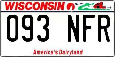 WI license plate 093NFR