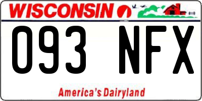 WI license plate 093NFX