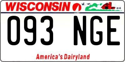 WI license plate 093NGE