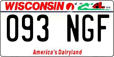 WI license plate 093NGF