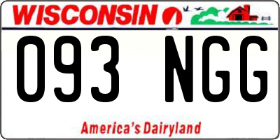 WI license plate 093NGG