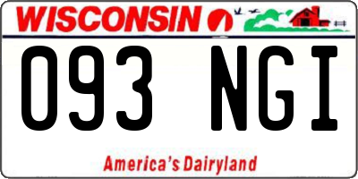 WI license plate 093NGI