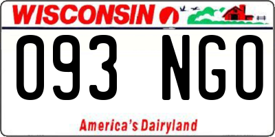 WI license plate 093NGO