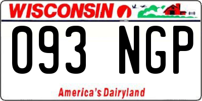 WI license plate 093NGP