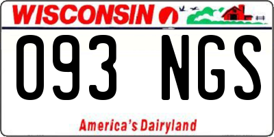 WI license plate 093NGS