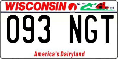 WI license plate 093NGT