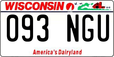 WI license plate 093NGU
