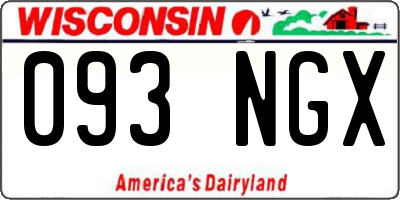 WI license plate 093NGX