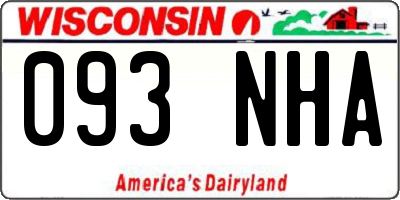 WI license plate 093NHA